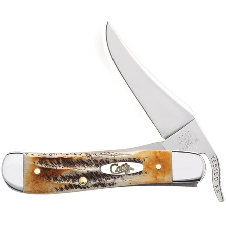 CASE CUTLERY Knife, 6.5 Bone Stag Russlock 65303
